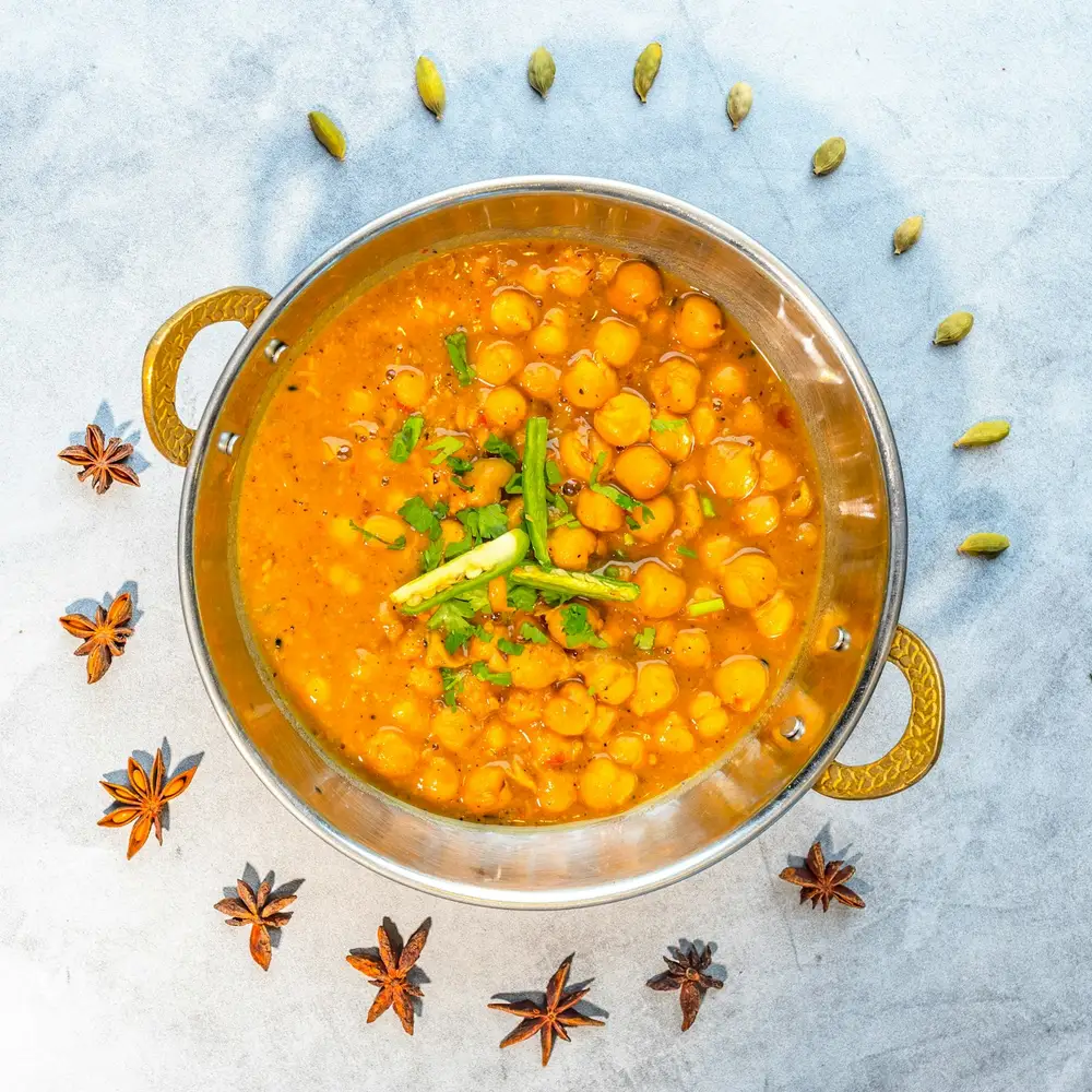 Imagem ilustrativa: chana masala leve